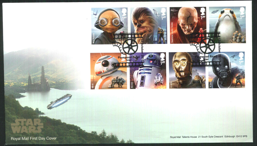 2017 - First Day Cover "Star Wars", Royal Mail, Pinewood Road Iver Pictorial Postmark